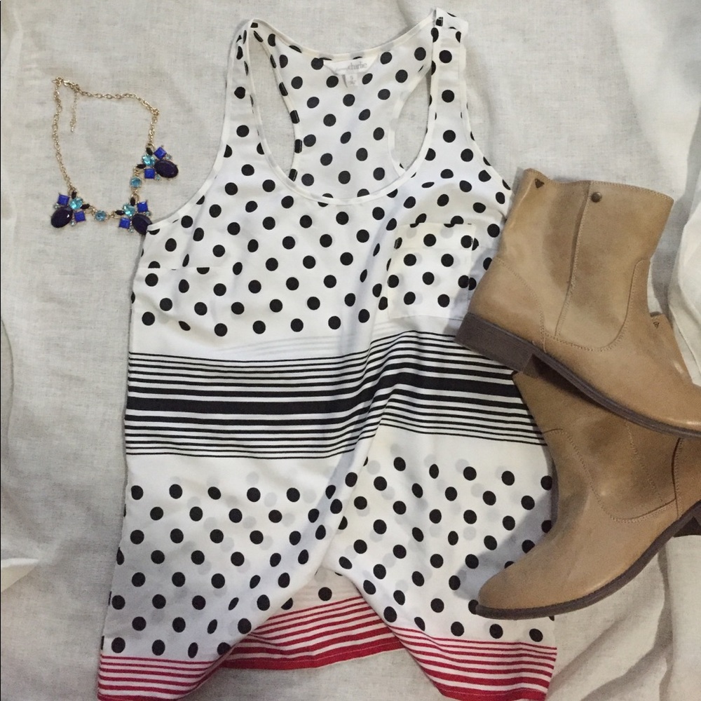 Charming Charlie polka dot tank. ❤️