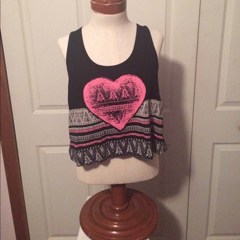 Large heart crop top