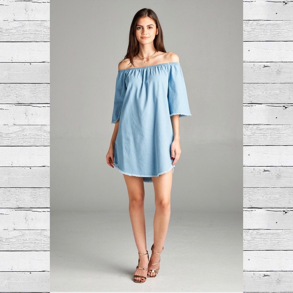 Denim Off Shoulder Dress