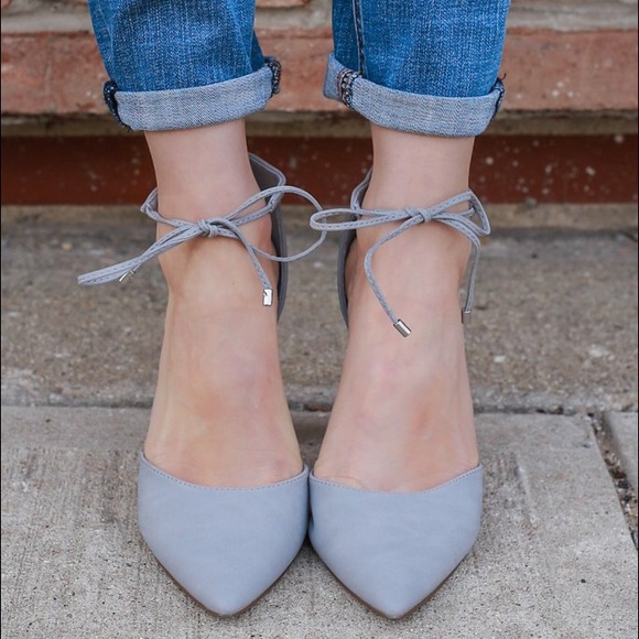 Grey pointy single sole pump heel toe 💗💗 - Picture 3 of 5