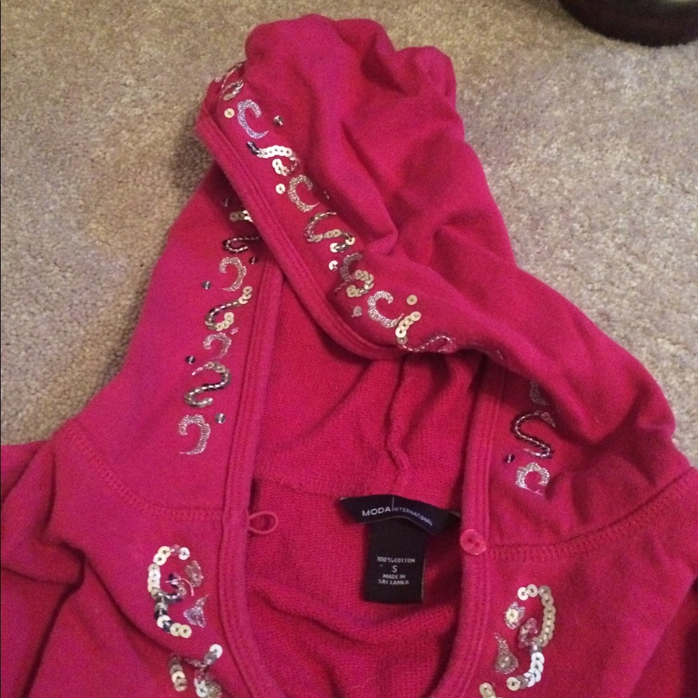 Hooded sequin pullover - Picture 4 of 5
