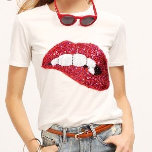 Sparkly lip shirt