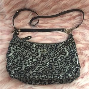 Coach silver metallic cheetah print