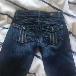 Paige "Cloverdale" leather trim Jeans