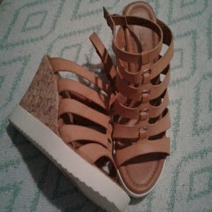 Hot tomato ankle strap wedges