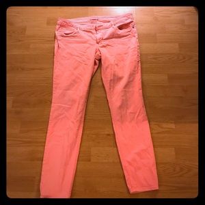 Pink denim jean leggings