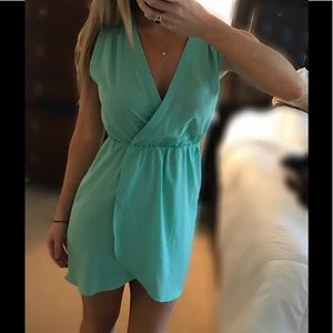 Mint green wrap style dress