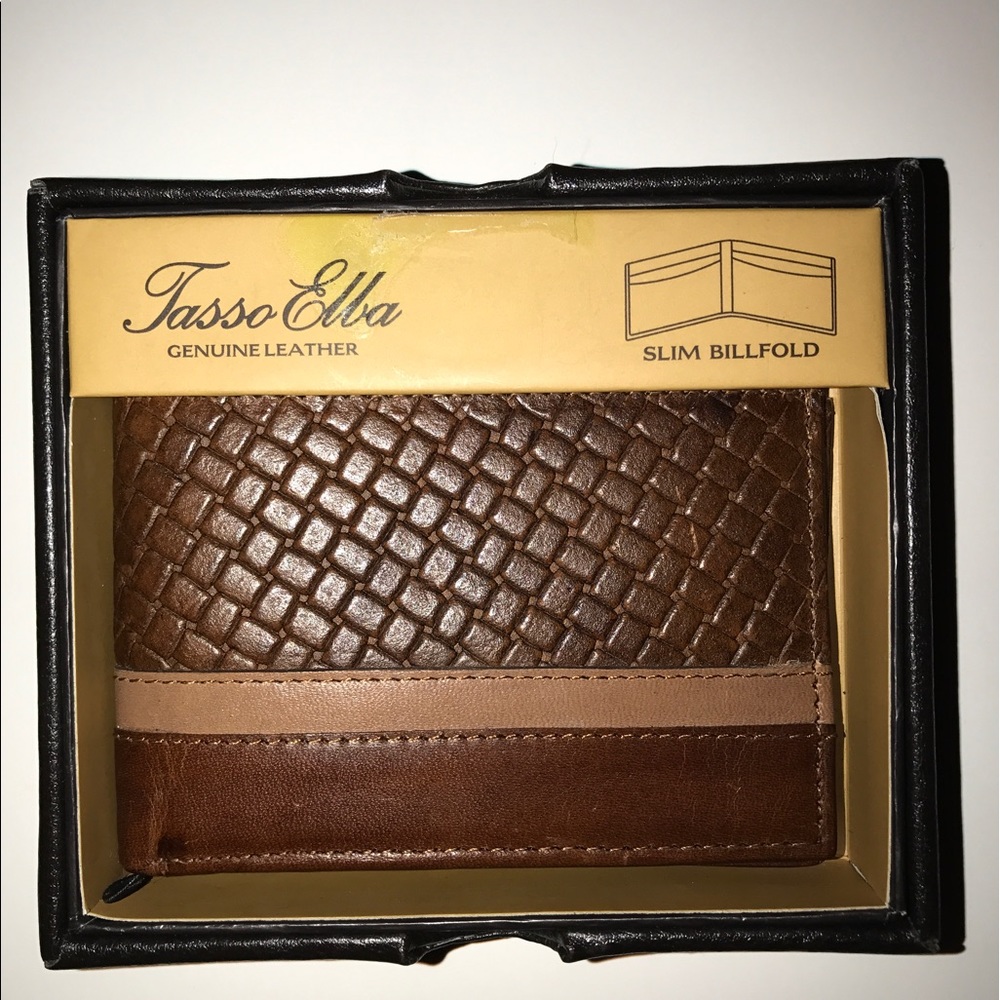 Tasso Elba brown leather slim wallet