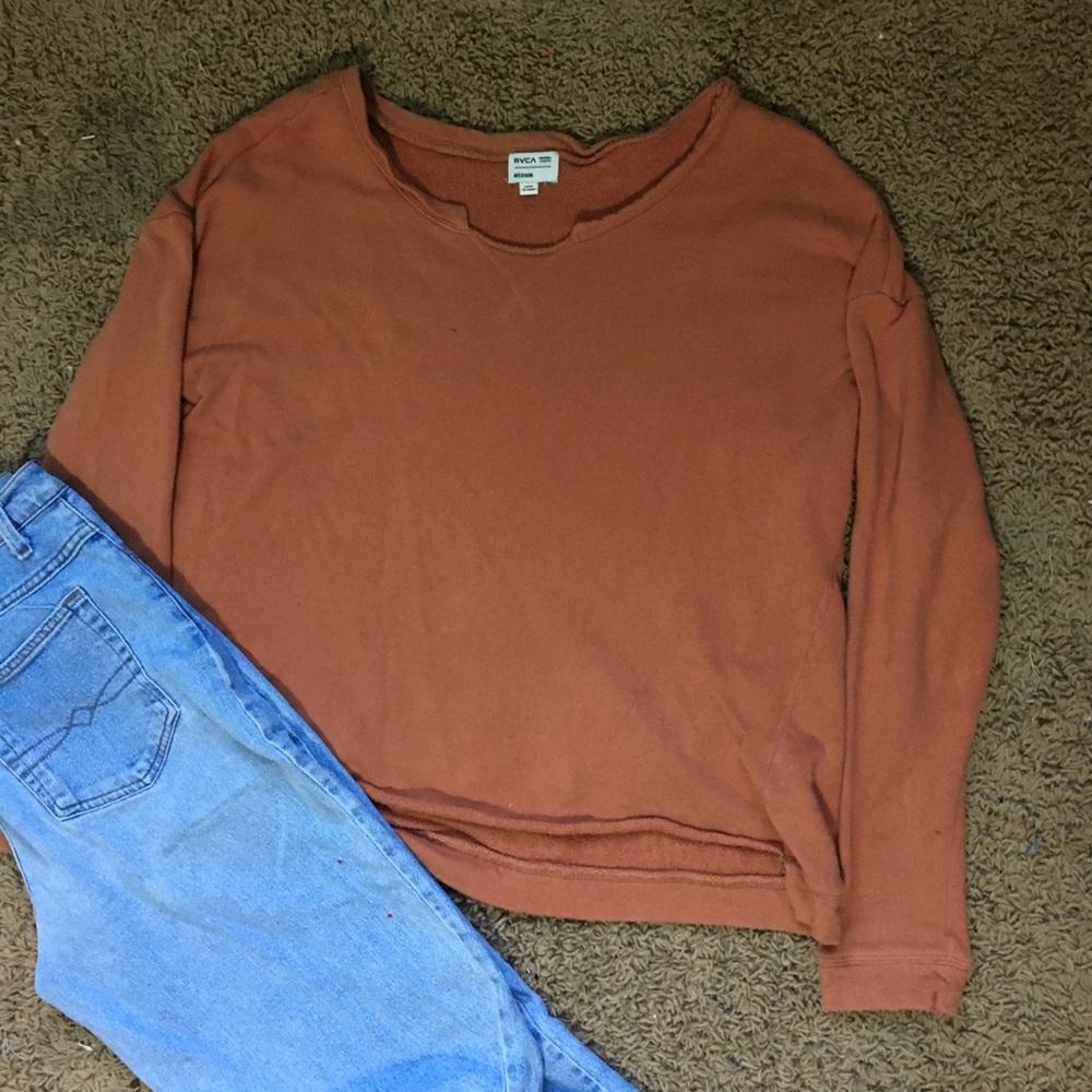 RVCA Semi Cropped Sweater With a Raw Hem