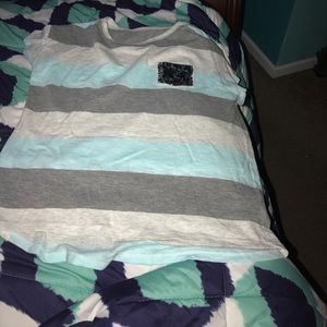 2 striped tees w/ a pocket