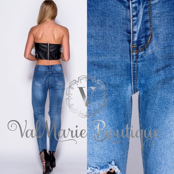 ValMarie Boutique Jeans - Sexy Fishnet Destroyed Denim ValMarie Boutique Jeans - Sexy Fishnet Destroyed Denim