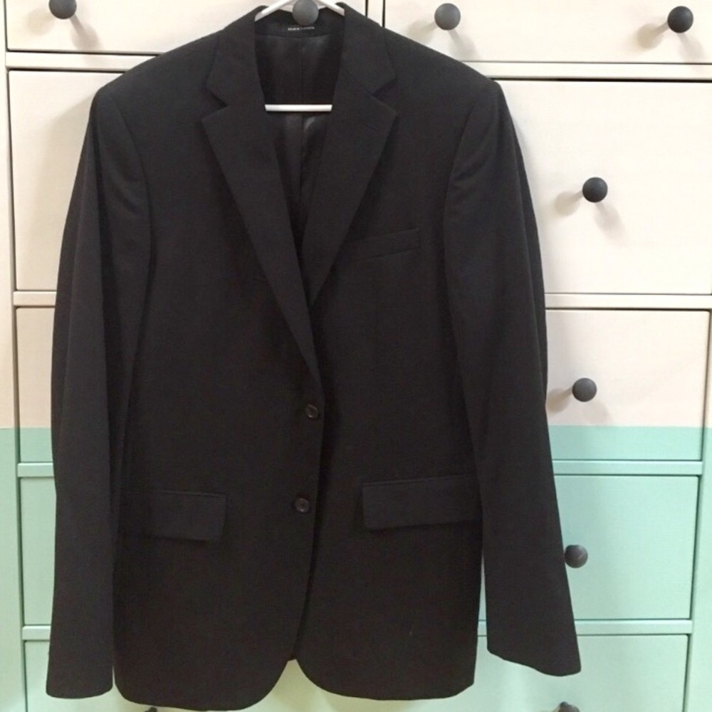 MEN'S WEARHOUSE black 100% wool blazer