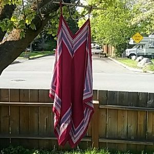 Meraki maroon scarf dress