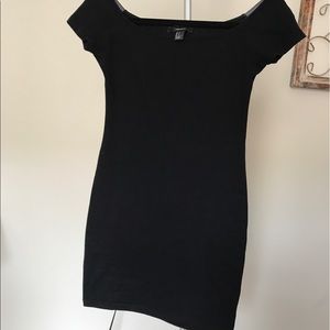 Sexy black off the shoulder mini dress