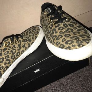 Supra brand cheetah print sneakers