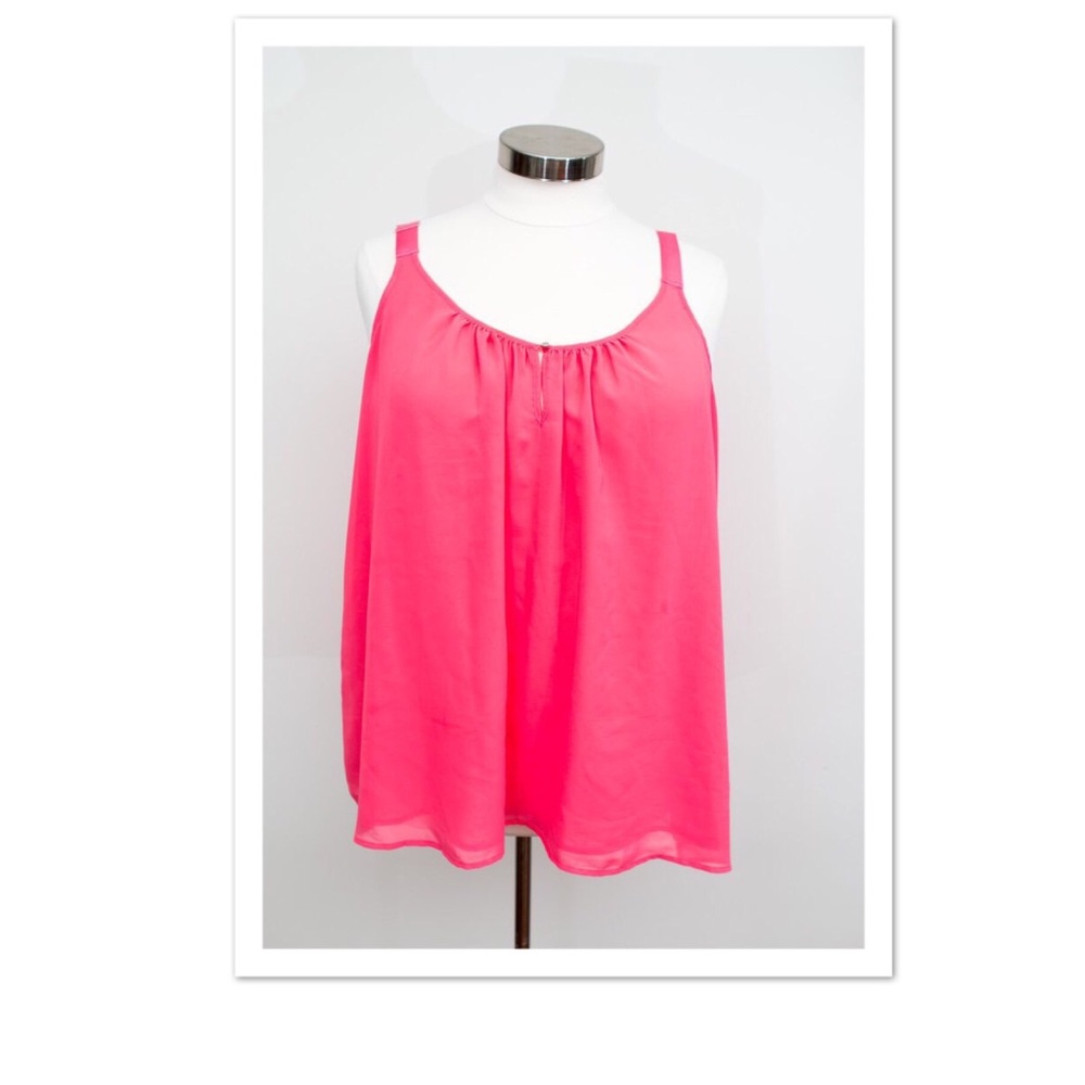Lane Bryant Coral Keyhole Spaghetti Strap Top
