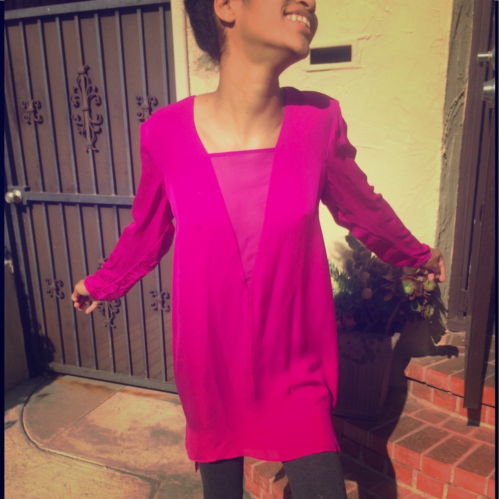 Mason black shift dress - FUSCIA PINK