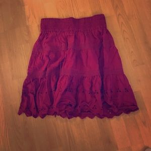 Purple eyelet skirt
