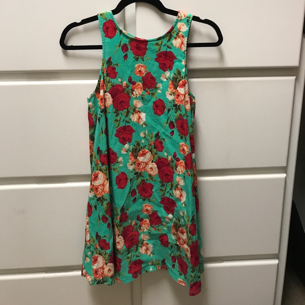 Beautiful women's  Turquoise dress with roses