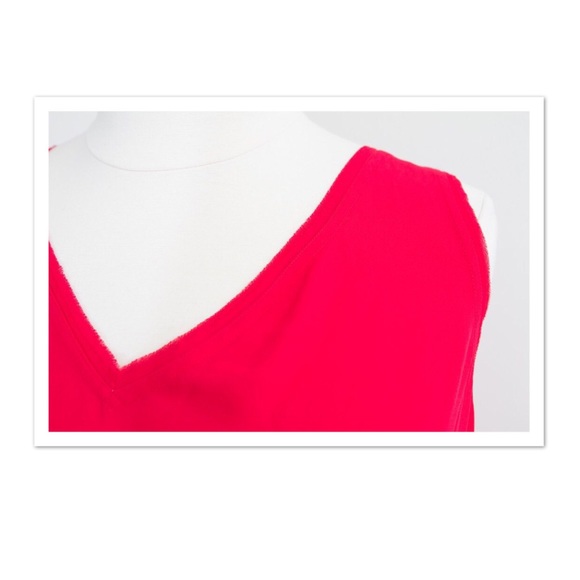 Lane Bryant Crepe Asymmetric Hem Red Tank Top - Picture 3 of 3