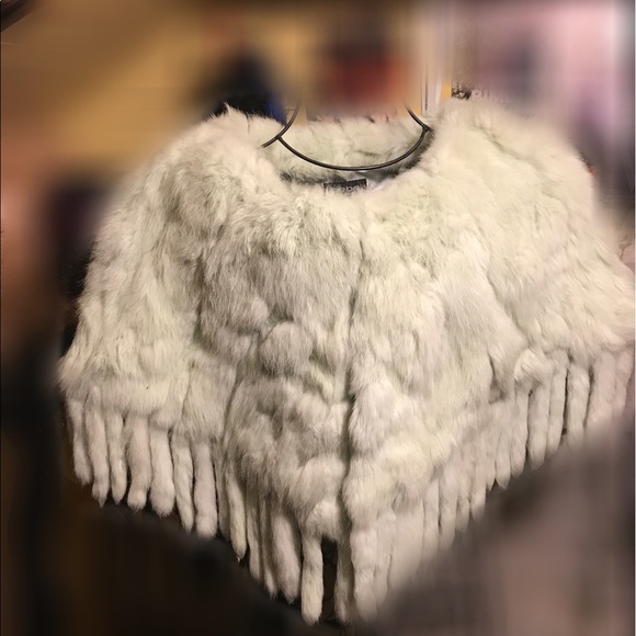 bebe Jackets & Blazers - BEBE Mint Green Fur Shall