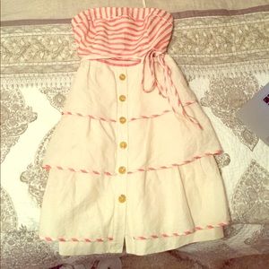 Cream and red halter dress