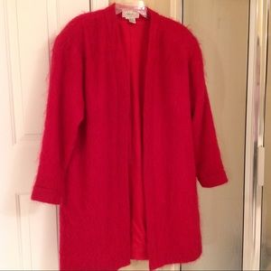 Ladies Vintage Shocking Pink Mohair Blend Coat