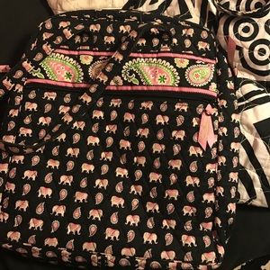 Pink elephant Vera Bradley bowler bag