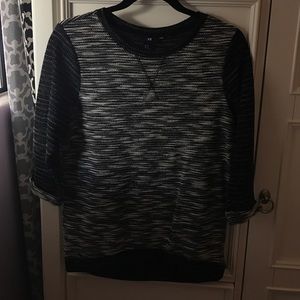 Cropped Sleeve Knit Sweater