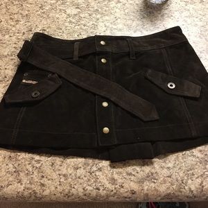 Diesel brown suede mini skirt