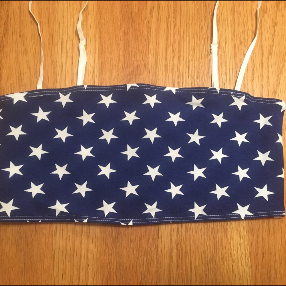 LAST ONE 💥 American Flag Crop Top Bandeau Large - Picture 2 of 6