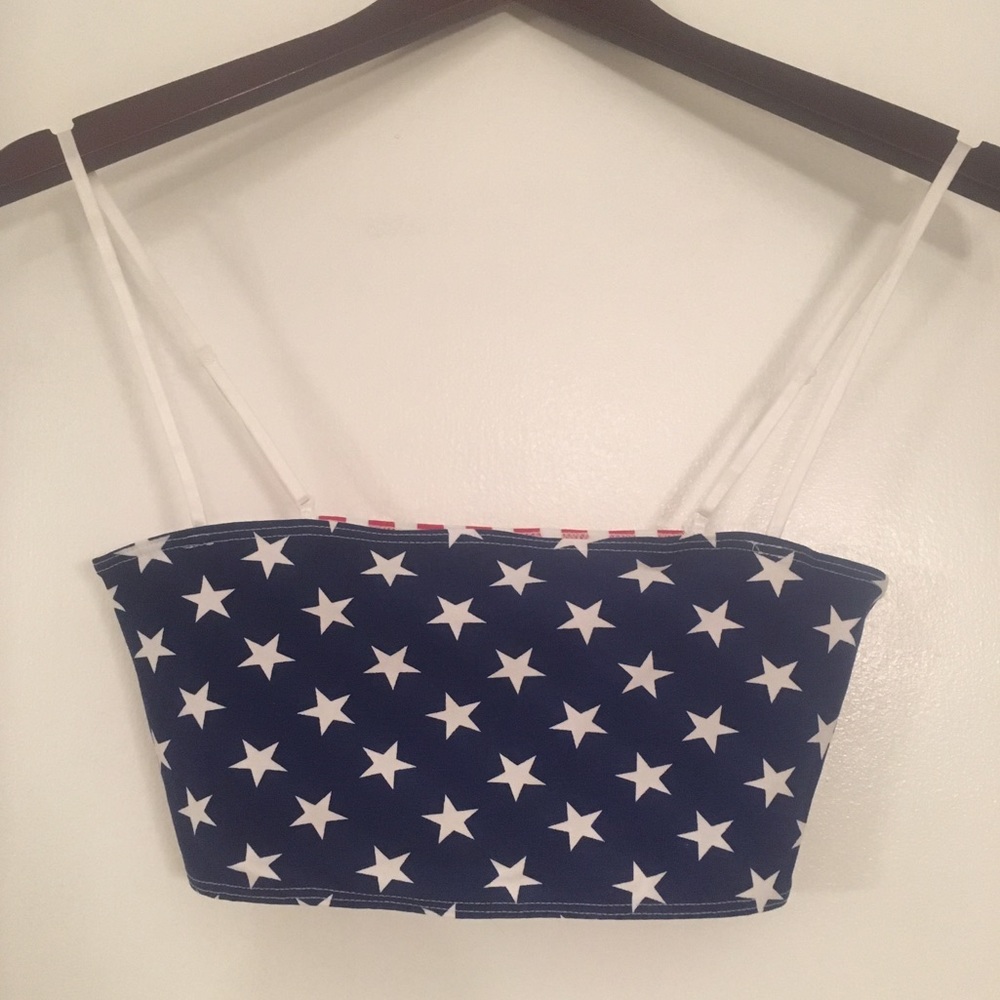 LAST ONE 💥 American Flag Crop Top Bandeau Large - Picture 4 of 6