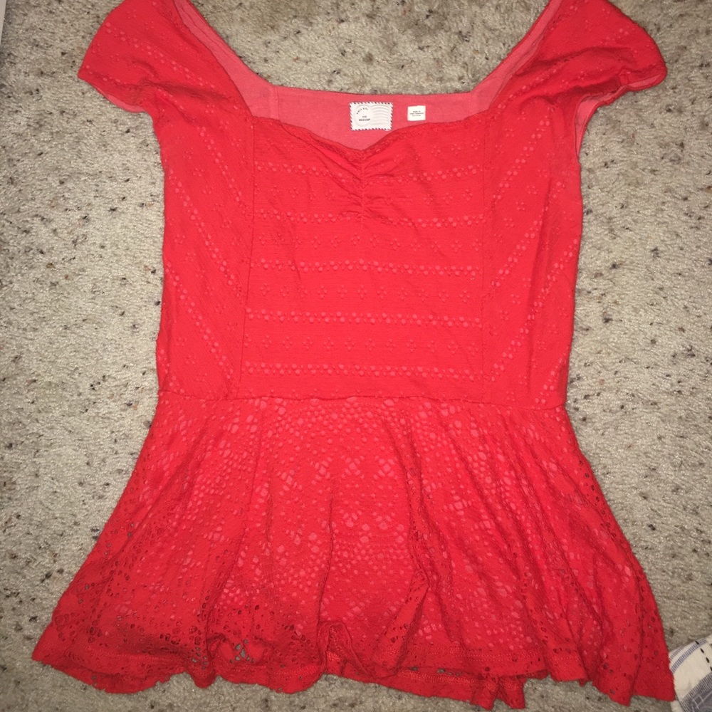 anthropologie off the shoulder top