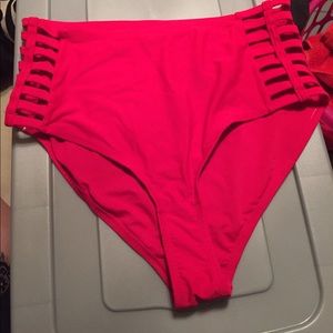 High waisted, cut out swim bottoms.
