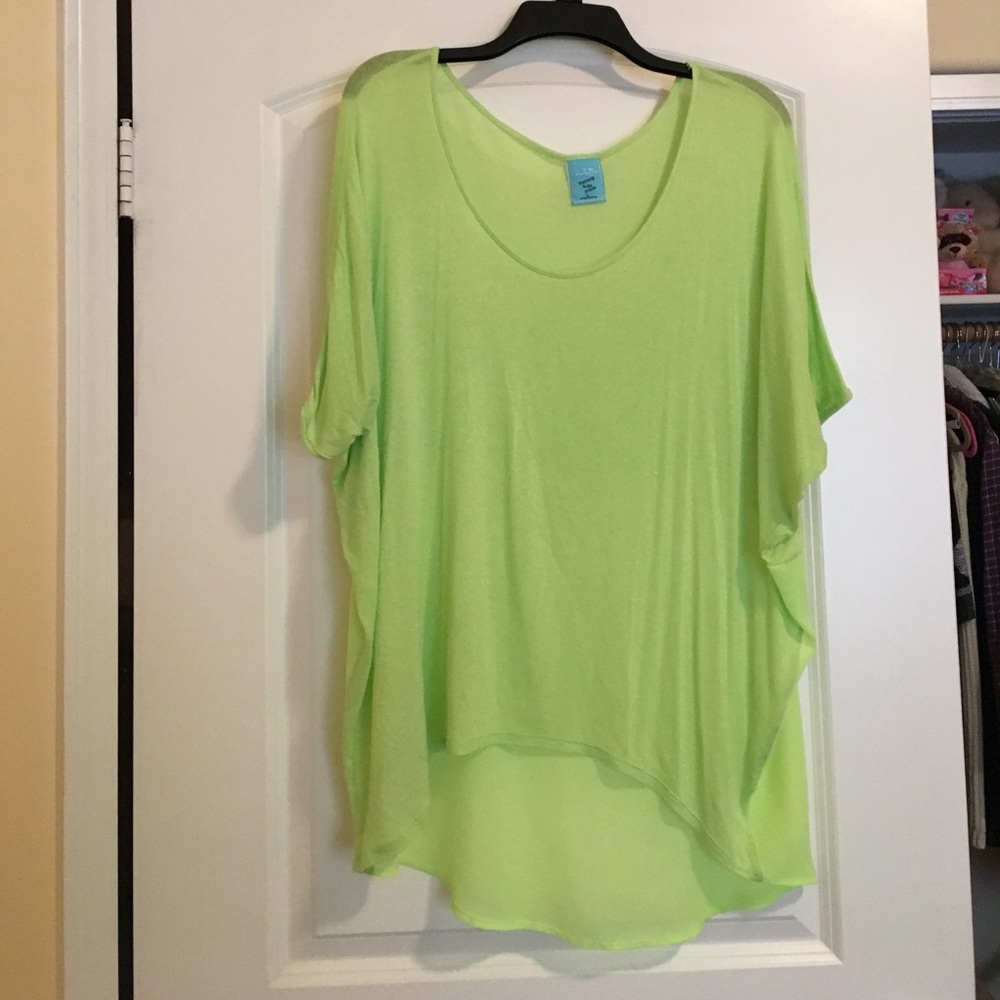 Lime green high-low top