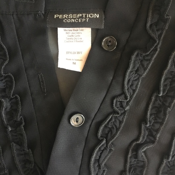 ViNtAgE  ulTra ShEer rufFleD chEst tEe - Picture 4 of 4