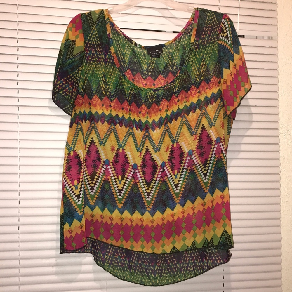 Sheer hi low blouse