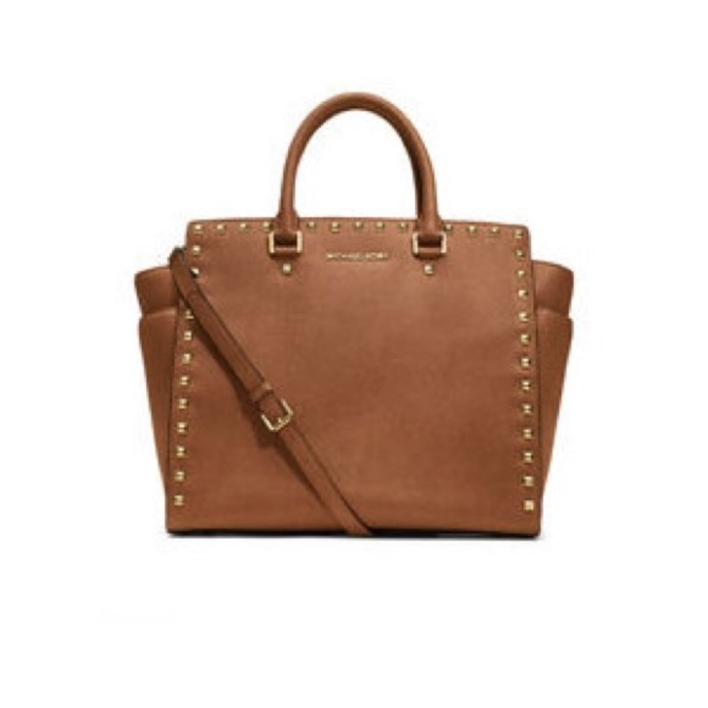 👜LIKE NEW MICHAEL KORS LG SELMA STUDDED SAFFIANO