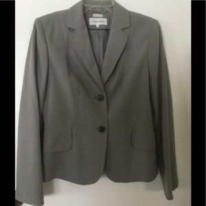 Gray Calvin Klein suit