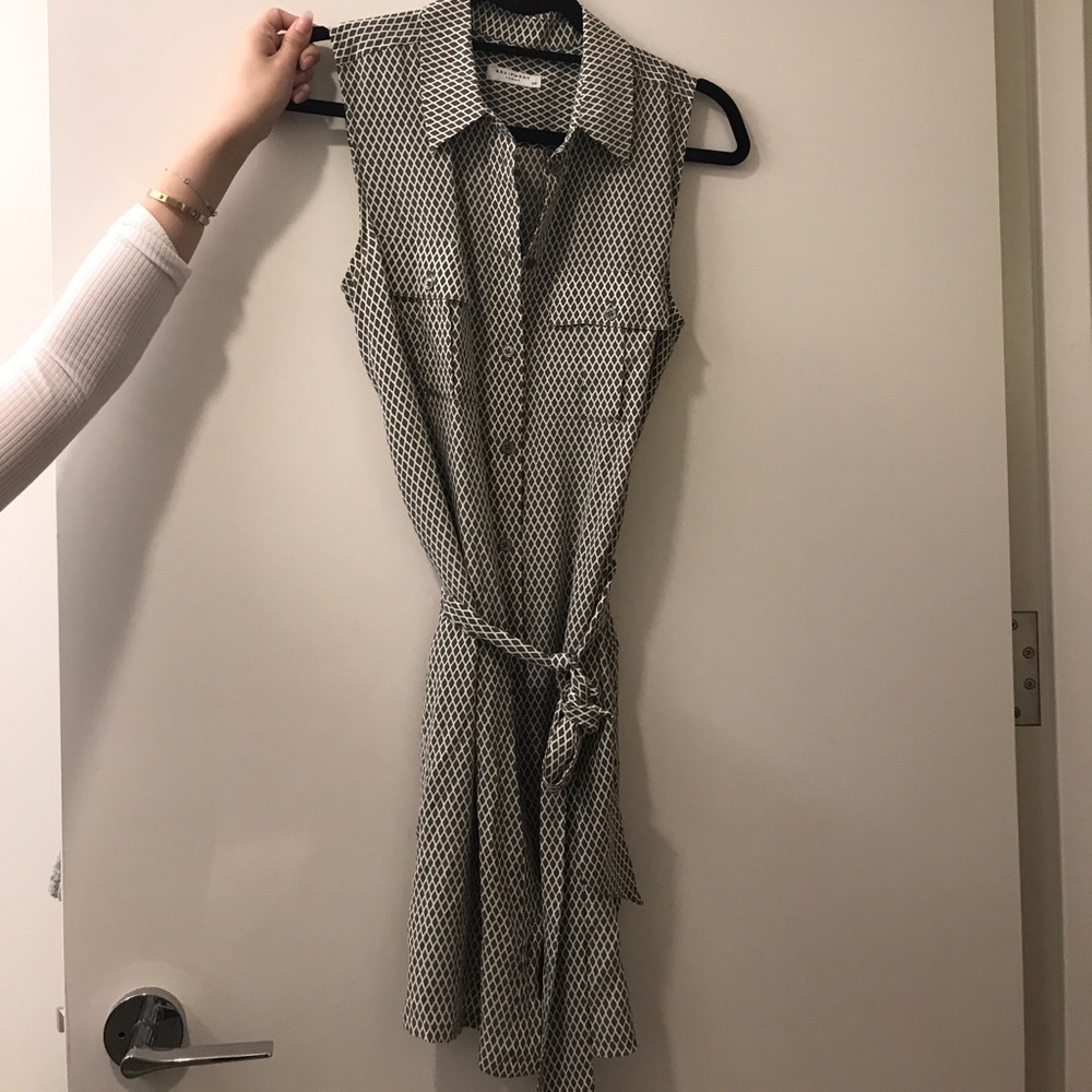 Equipment Silk Olive Printed Dress