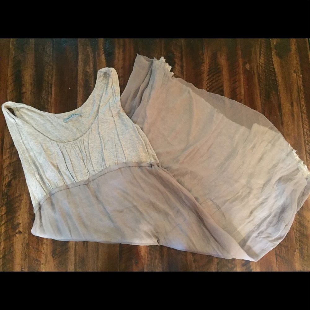 Anthropologie grey flowy dress