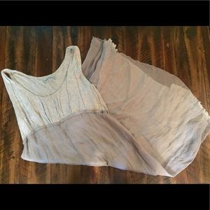 Anthropologie grey flowy dress