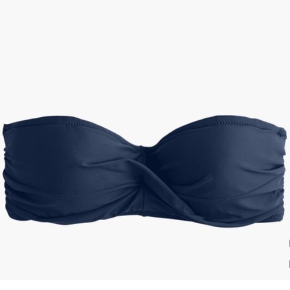 J. Crew Twist Underwire Bandeau Swim Top Navy