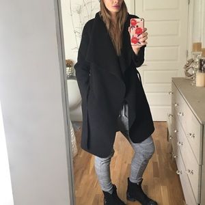 Black waterfall coat