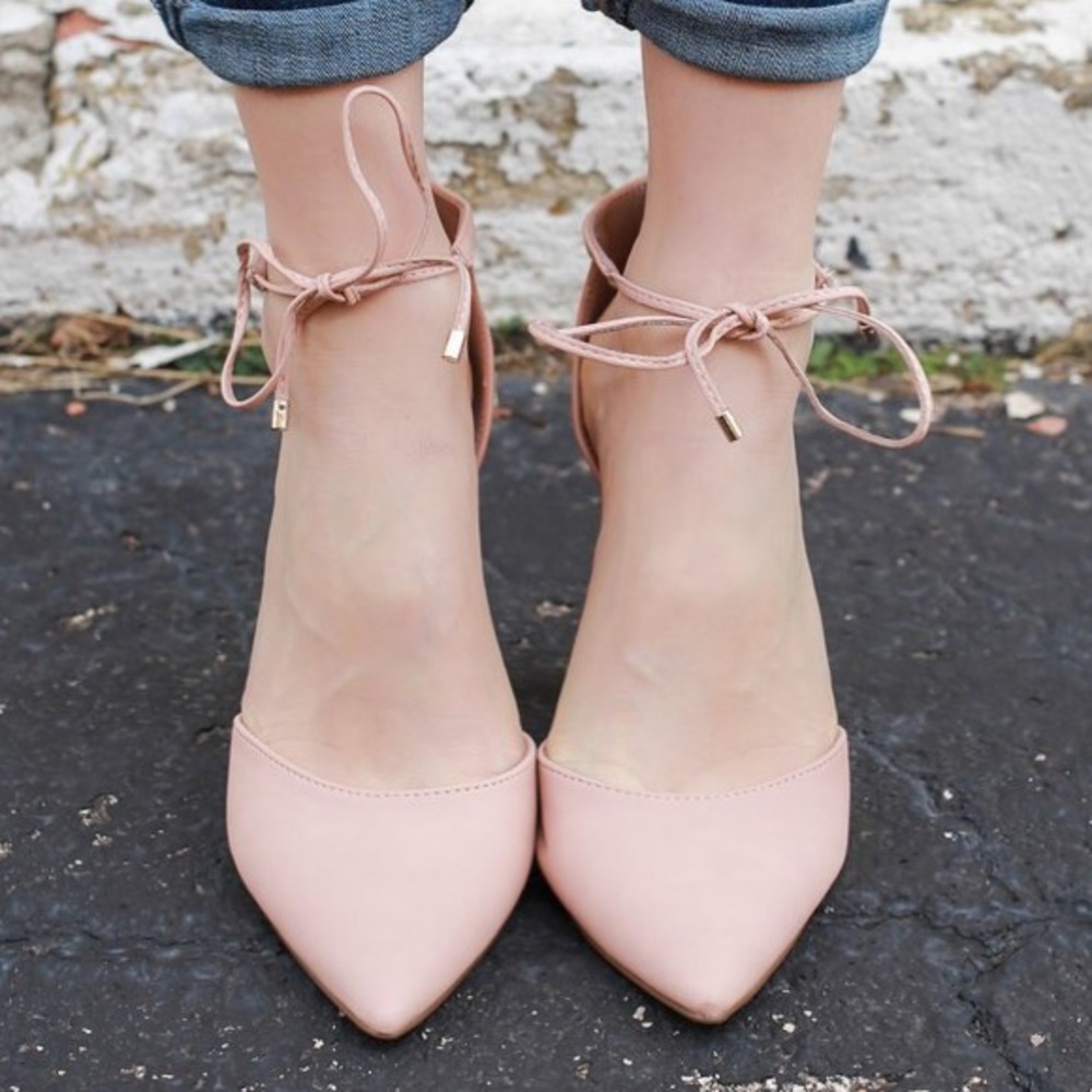 Blush nubuck pointy single sole pump heel toe 💗💗 - Picture 2 of 5