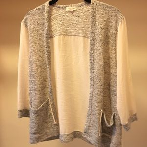 Grey and cream flowy cardigan