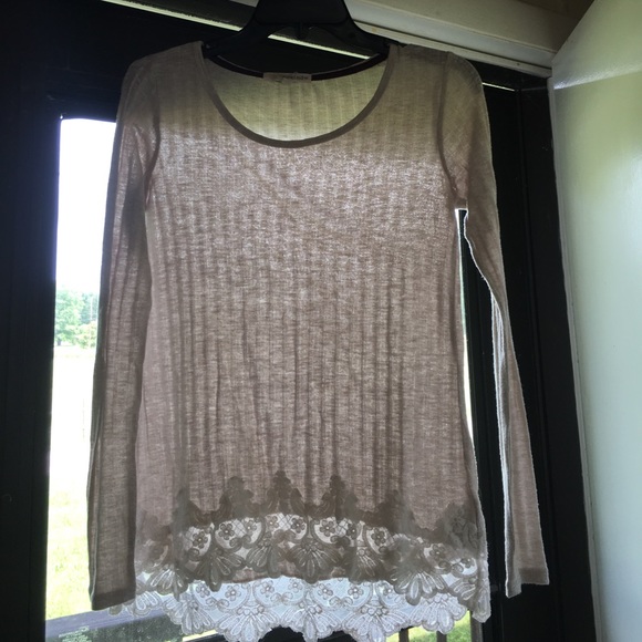 Rewind Tops - Oatmeal color long sleeve top