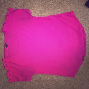 Express Hot Pink cutout shoulder top size M