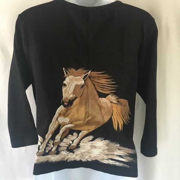 RaRE ViNtAgE WilD h0rSes seQuinEd shiRt - Picture 3 of 11