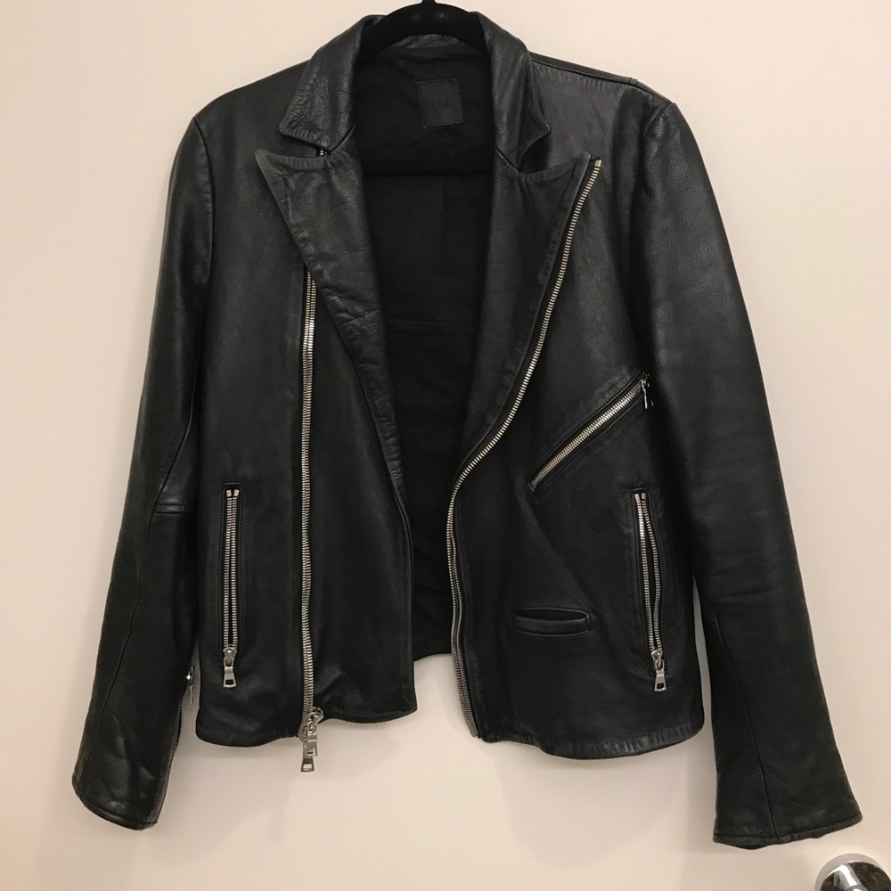 RTA Leather Jacket Silver Zipper Detail